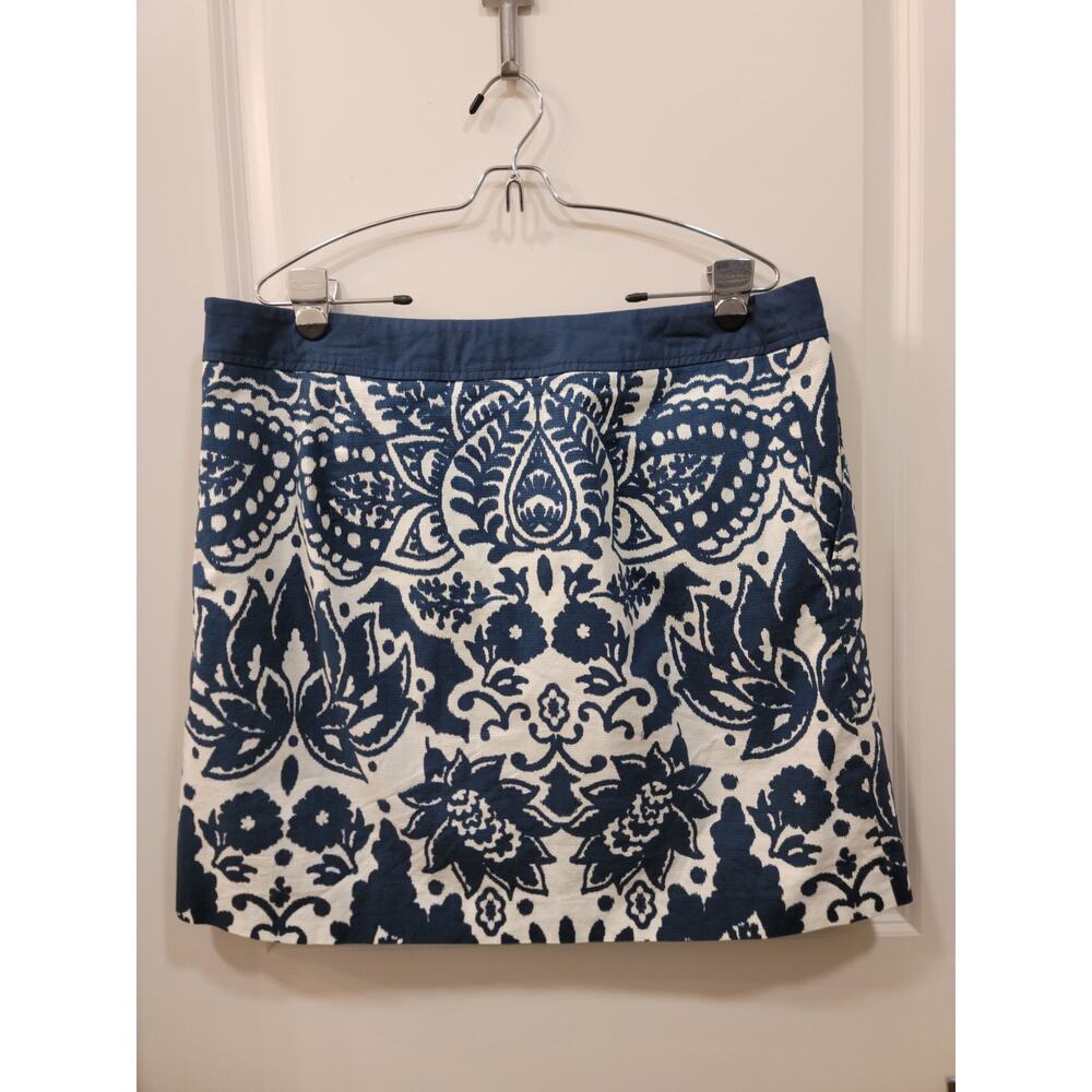 Merona Blue & White Floral Skirt with Pockets - Picture 2 of 6